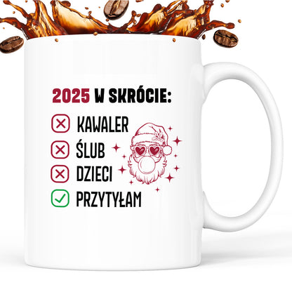 Kubek świąteczny z Mikołajem "2025 w skrócie" I