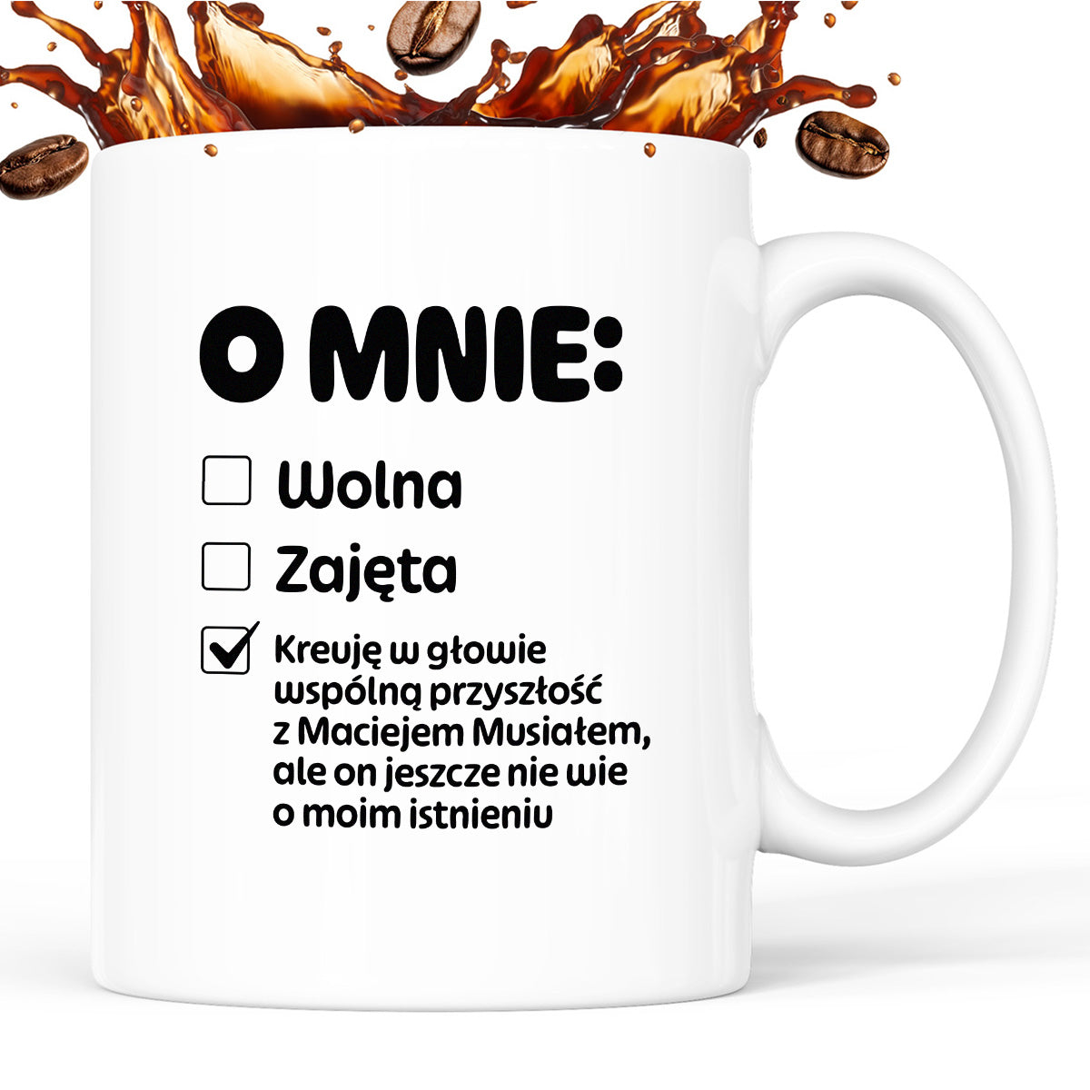 Kubek z nadrukiem "Mój status"