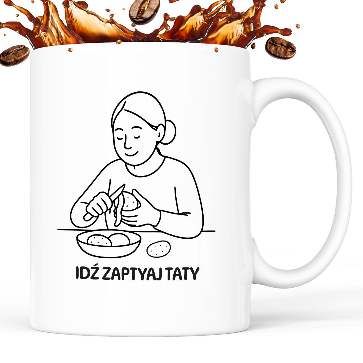 Kubek z nadrukiem "Idź zapytaj Taty" - Cytaty MAMY - DZIEŃ MAMY
