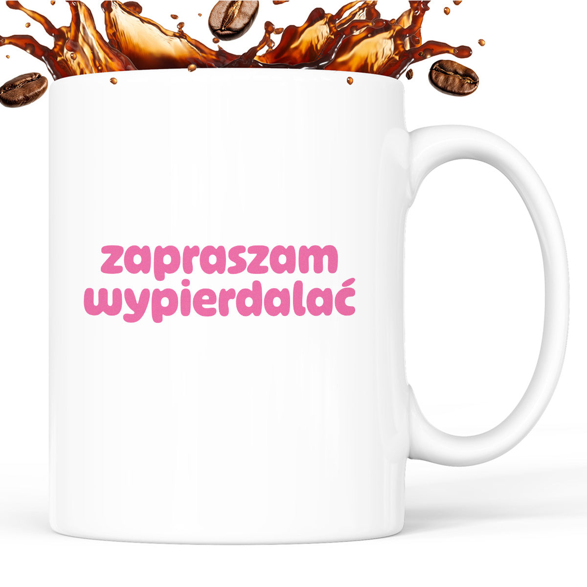 Kubek z nadrukiem "zapraszam wypierdalać" v2