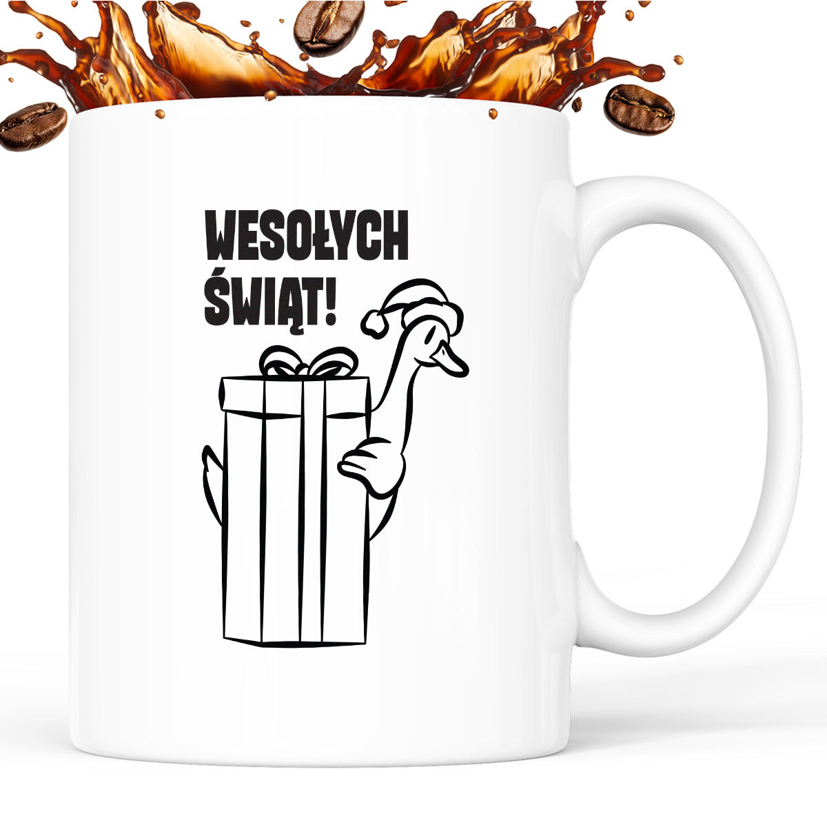 Kubek świąteczny z GĄSKĄ - "WESOŁYCH ŚWIĄT"