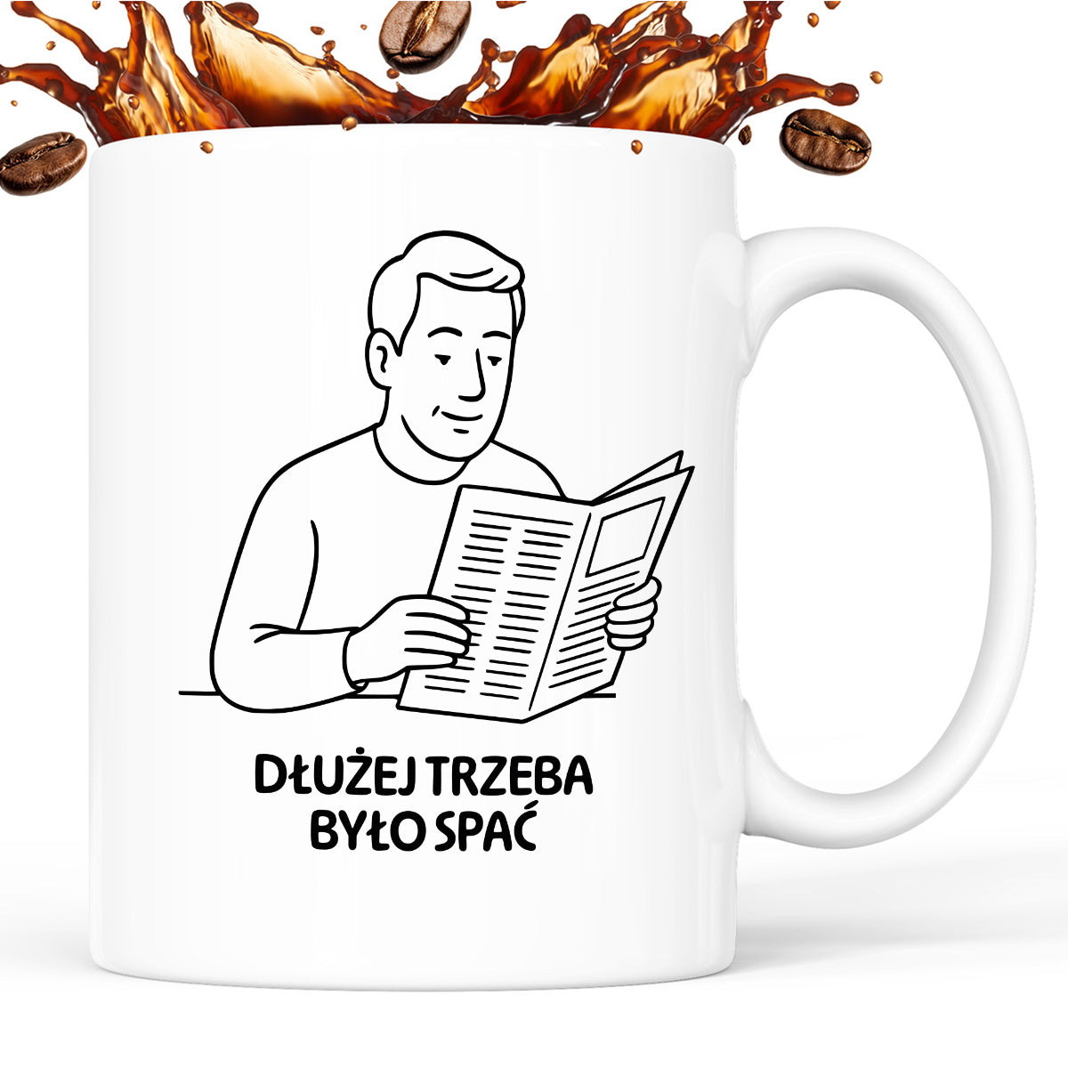Kubek z nadrukiem "Dłużej trzeba było spać" - Cytaty TATY - DZIEŃ TATY