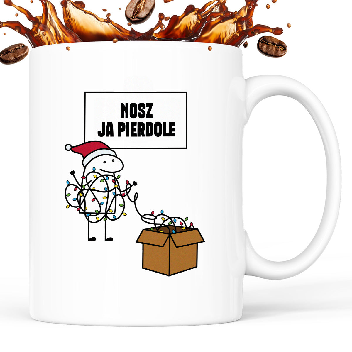 Kubek świąteczny mem "Nosz ja pierdole"