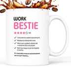 Kubek z nadrukiem "Work Bestie" na odejście z pracy