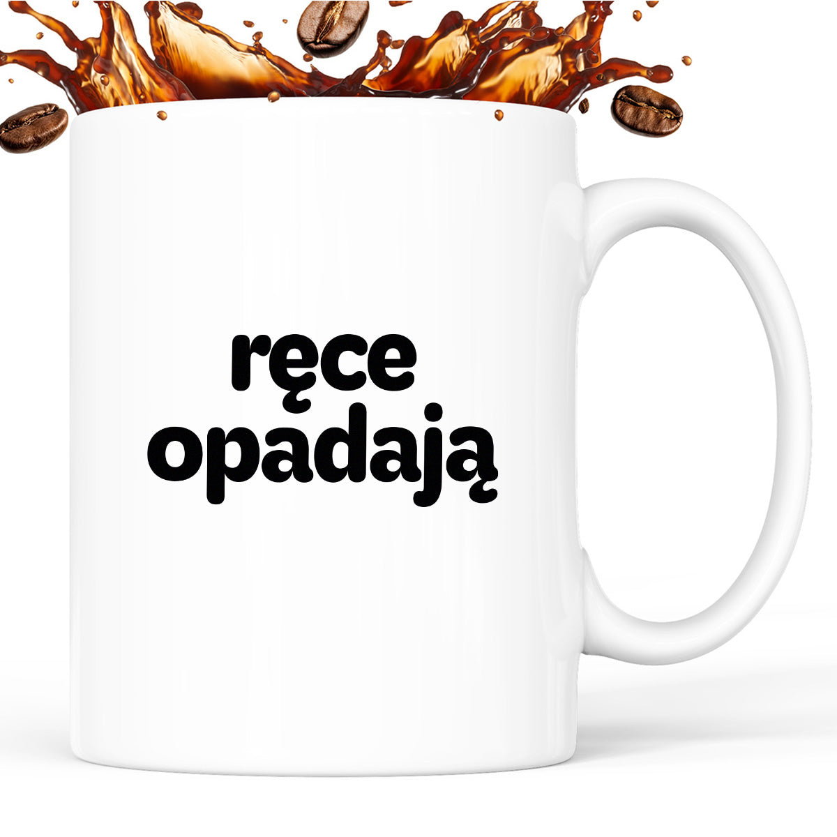 Kubek z nadrukiem - "ręce opadają"
