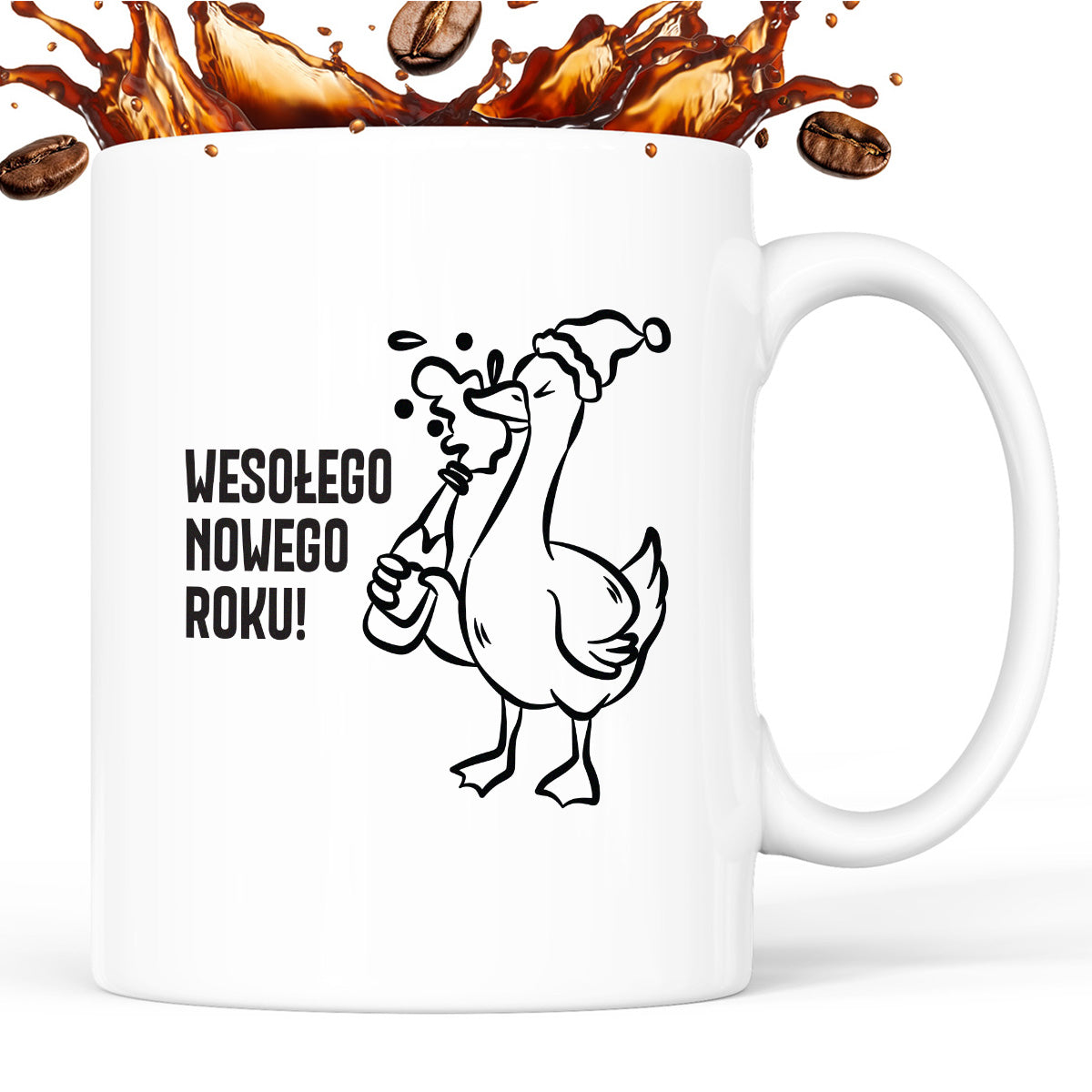 Kubek świąteczny z GĄSKĄ - "WESOŁEGO NOWEGO ROKU"