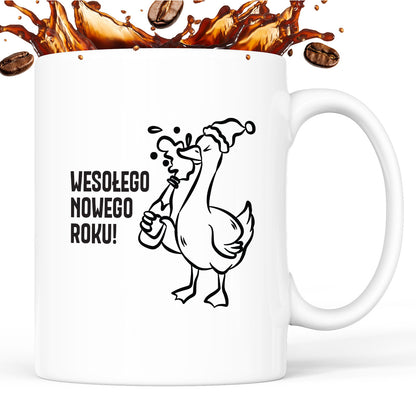 Kubek świąteczny z GĄSKĄ - "WESOŁEGO NOWEGO ROKU"