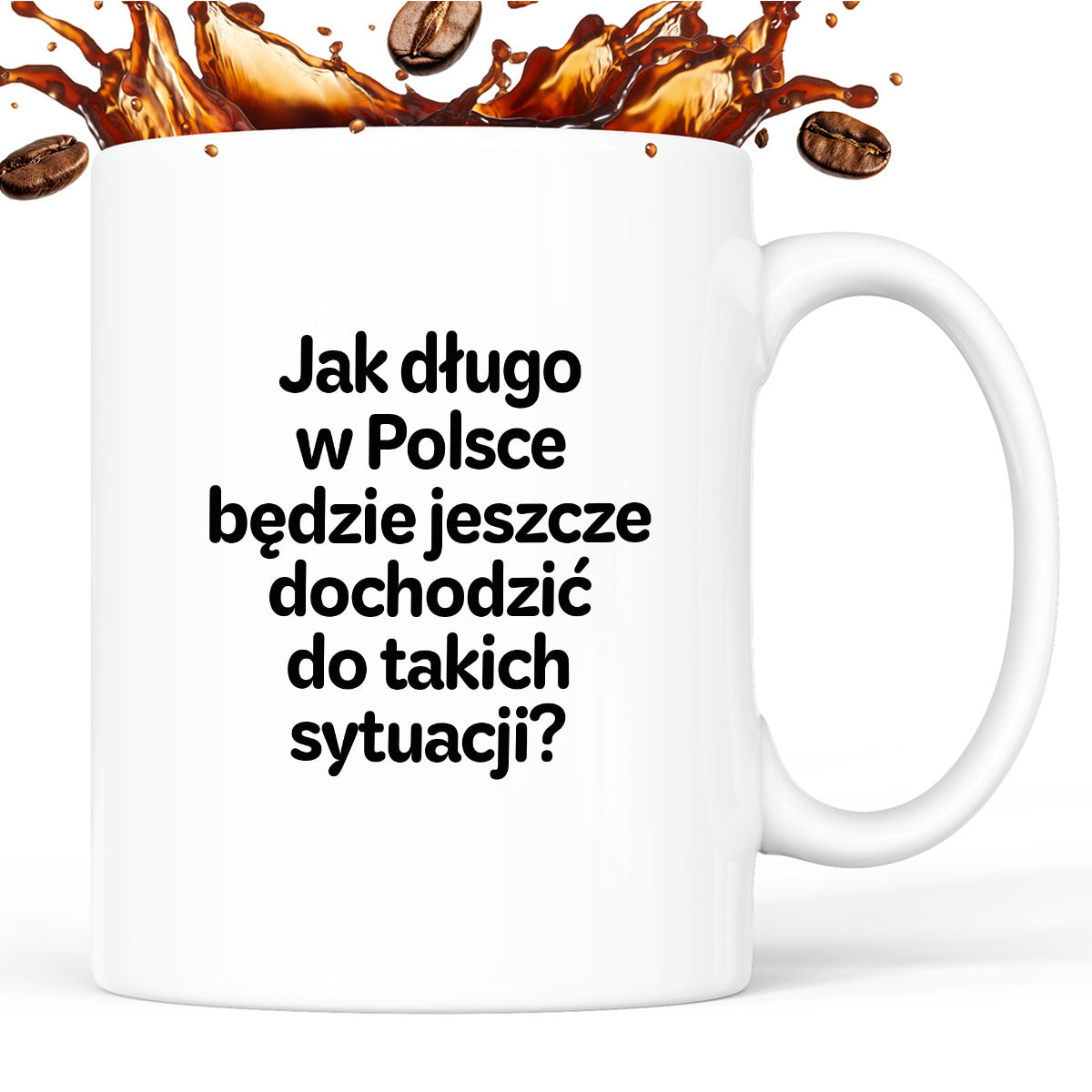 Kubek z nadrukiem - "Jak długo w Polsce będzie jeszcze dochodzić do takich sytuacji"