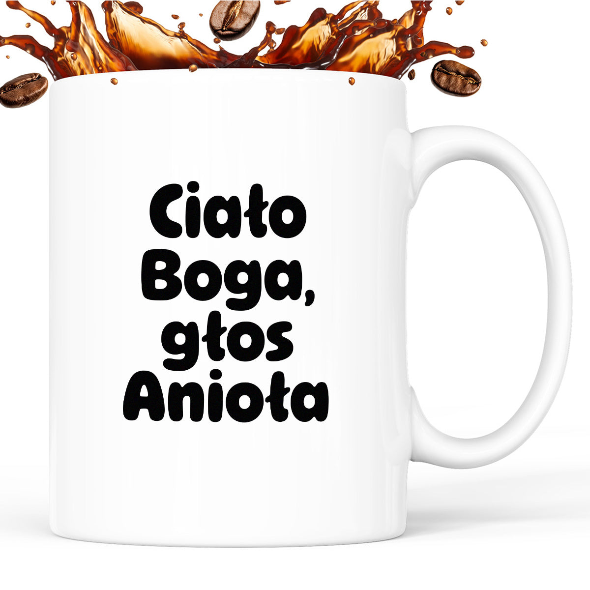 Kubek z nadrukiem "Ciało Boga, głos Anioła"