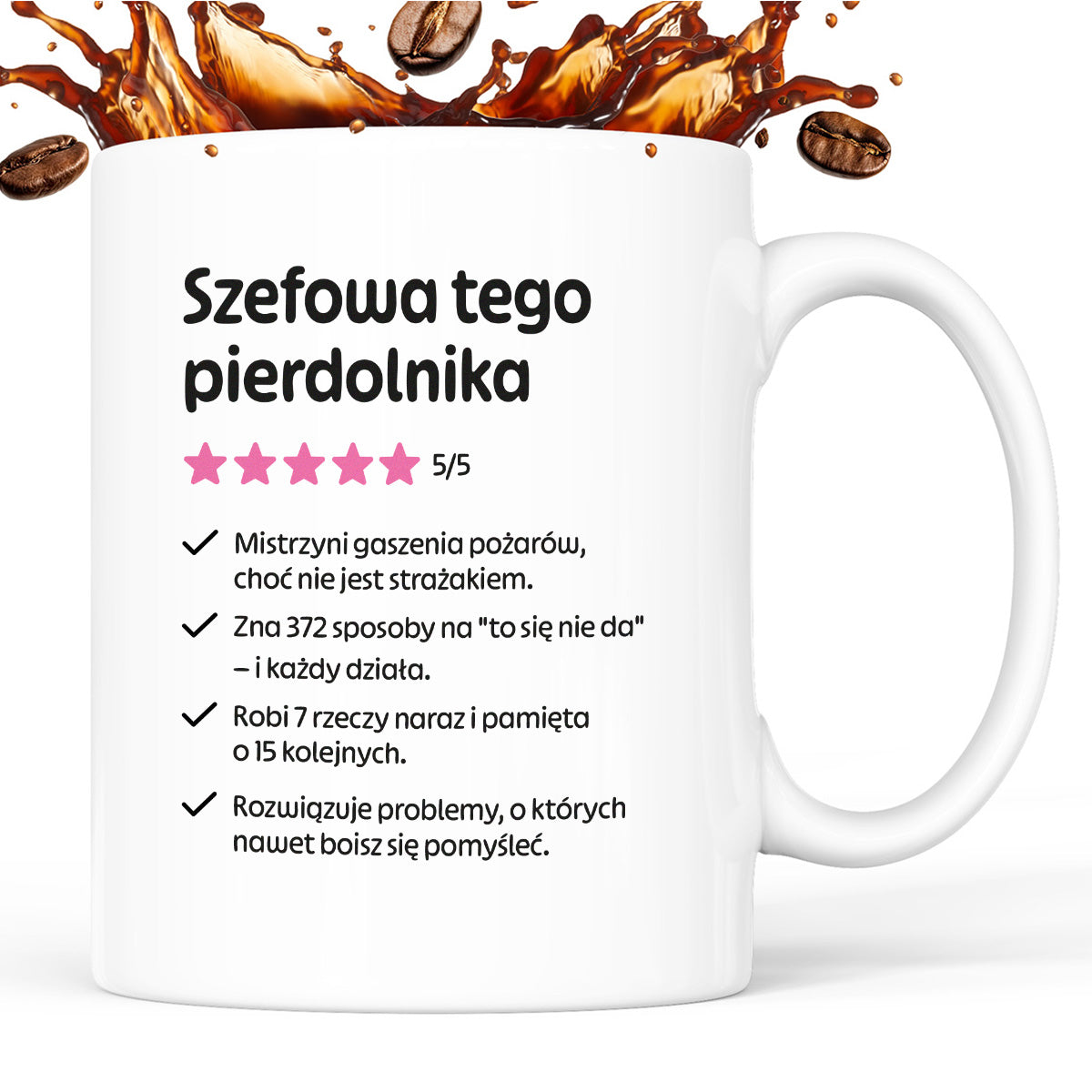 Kubek z nadrukiem "Szefowa tego pierdolnika"