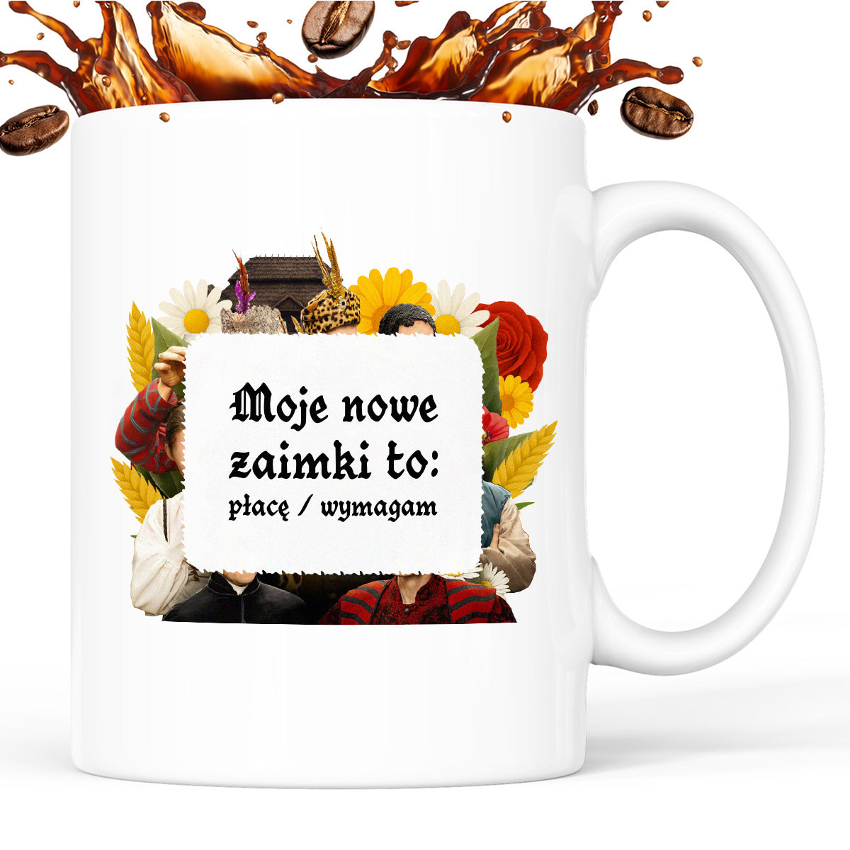 Kubek z nadrukiem "Moje nowe zaimki to: płacę / wymagam" NOWE 1670