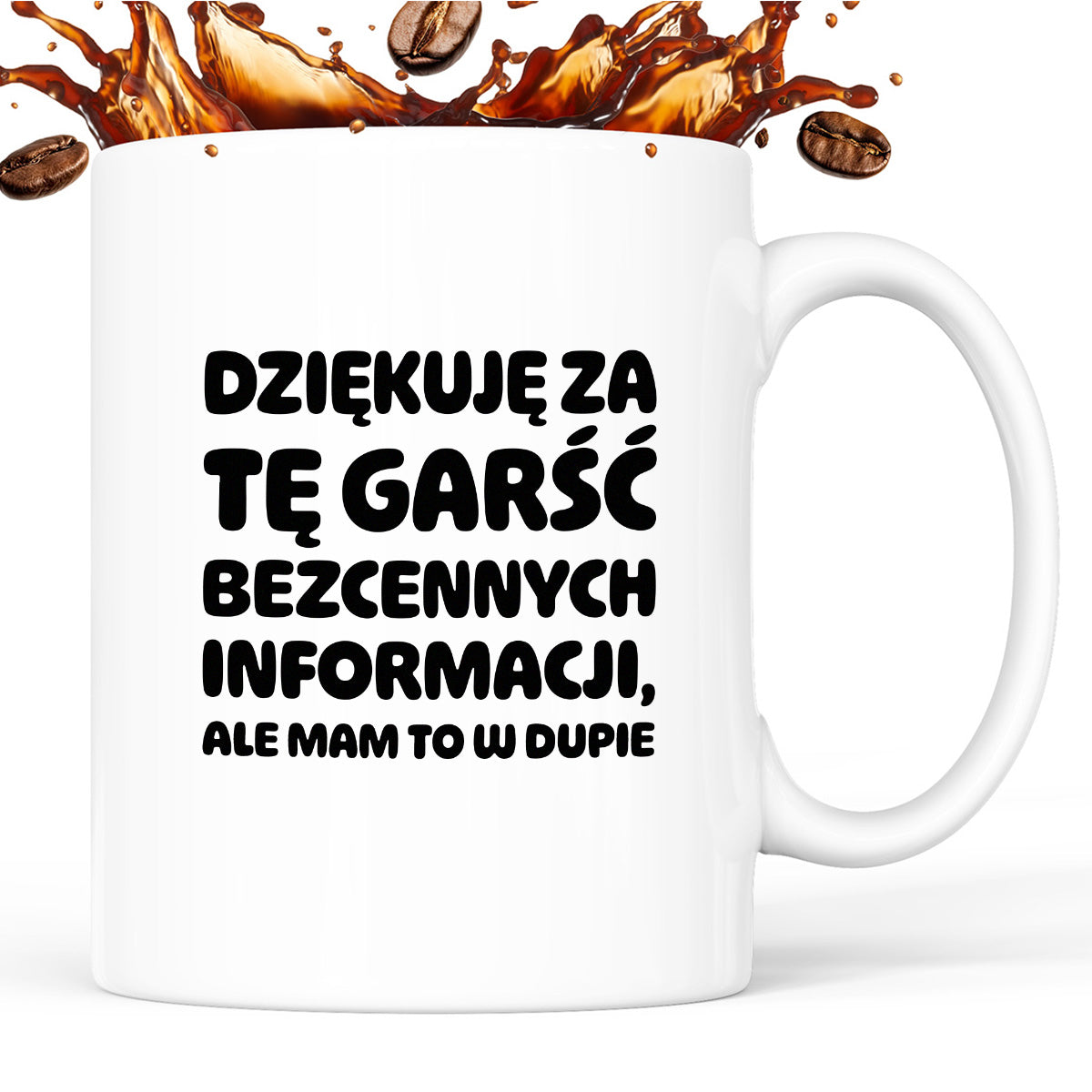 Kubek z nadrukiem - "Dziękuję za tę garść bezcennych informacji"