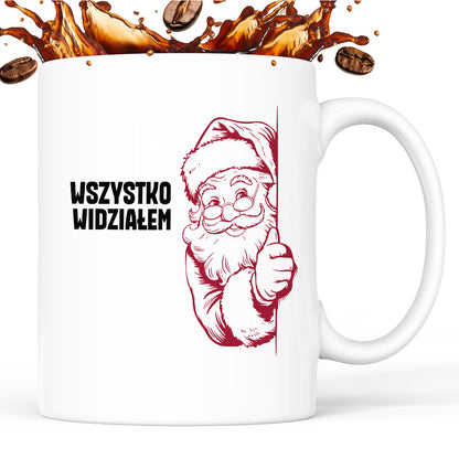Kubek świąteczny z Mikołajem "Wszystko widziałem"