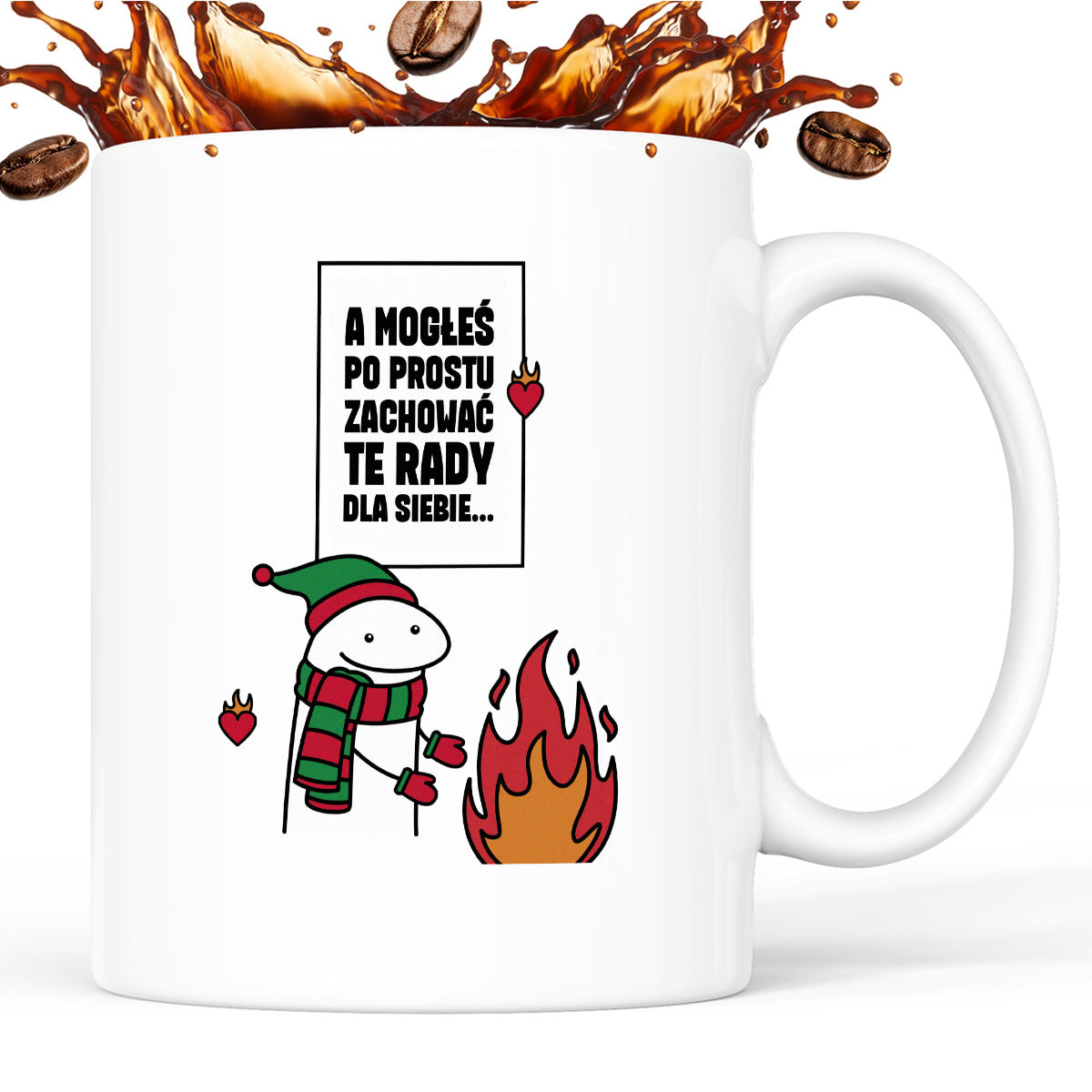 Kubek świąteczny mem "A mogłeś po prostu zachować te rady dla siebie..."