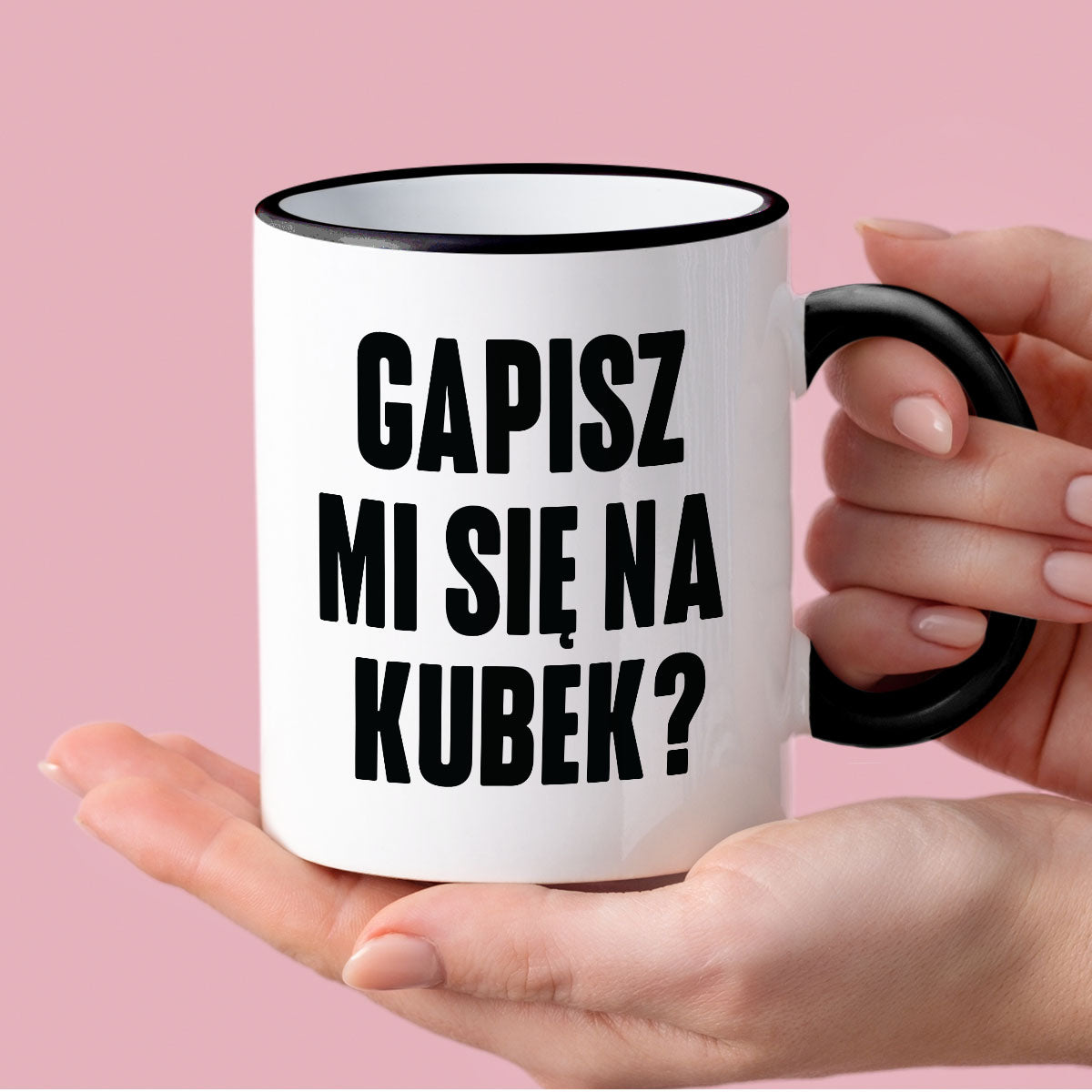 Kubek z nadrukiem "Gapisz mi się na kubek?"