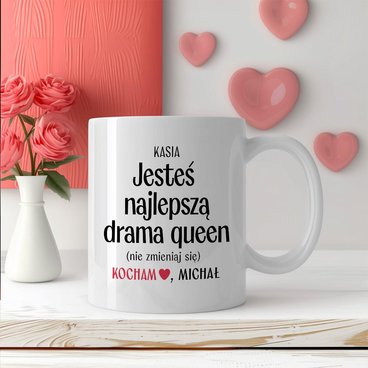Kubek spersonalizowany z nadrukiem "Jesteś najlepszą drama queen (nie 