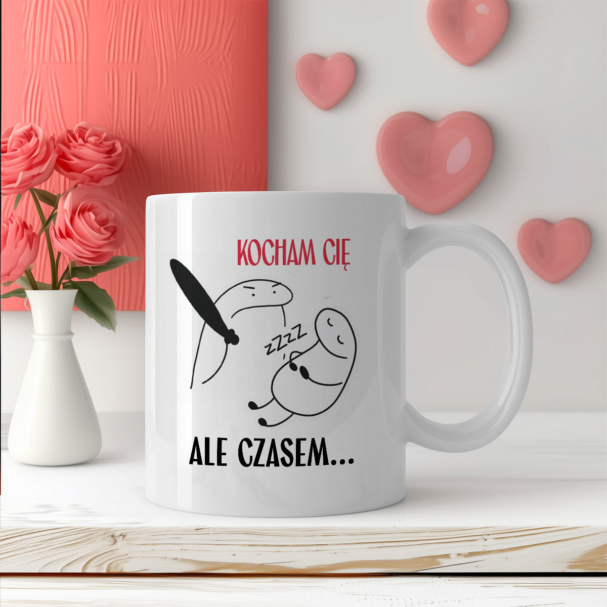 Kubek z nadrukiem "Kocham Cię, ale czasem..." - WALENTYNKI