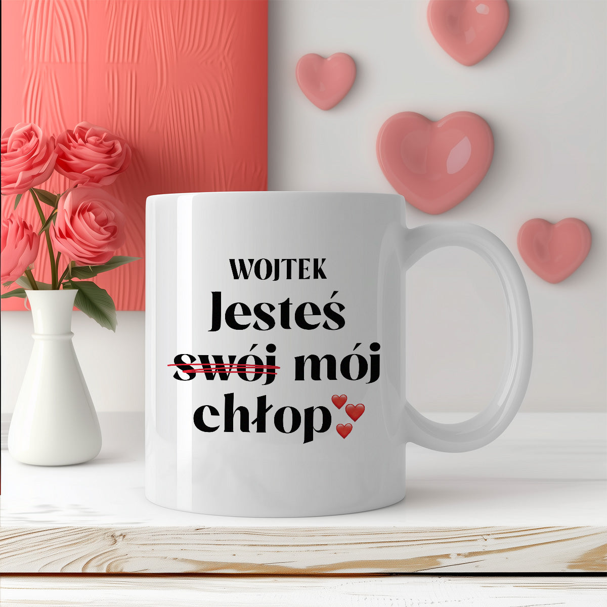 Kubek spersonalizowany z nadrukiem "Jesteś (swój) mój chłop ❤️"