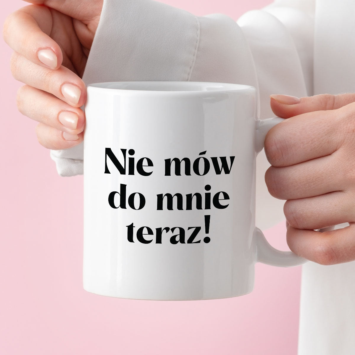 Kubek z nadrukiem "Nie mów do mnie teraz!" 330 ml