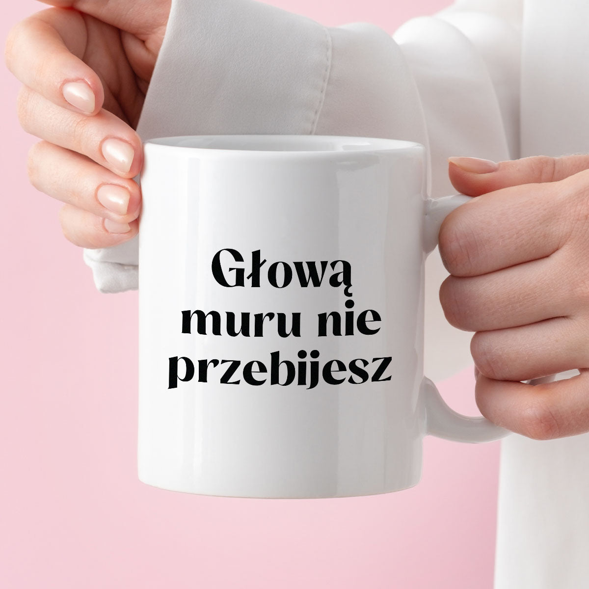 Kubek z nadrukiem "Głową muru nie przebijesz" 330 ml
