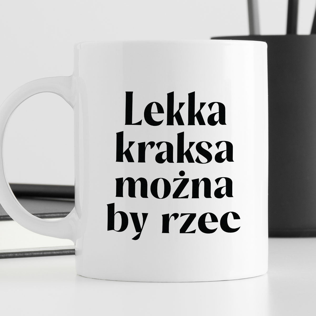 Kubek z nadrukiem "Lekka kraksa można by rzec" 330 ml