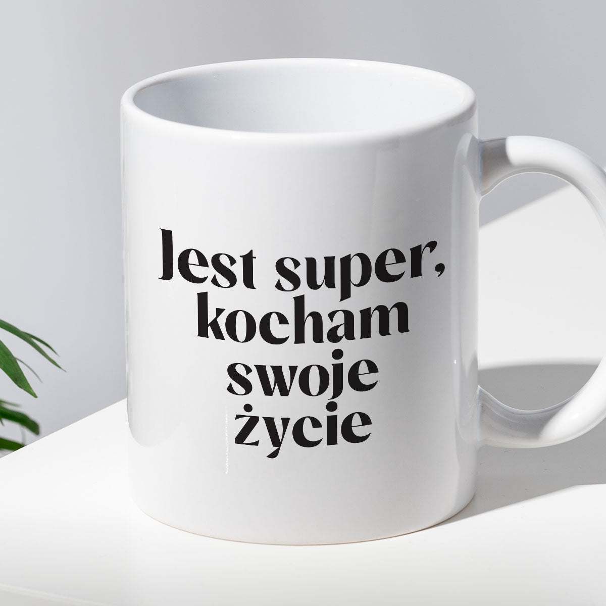 Kubek z nadrukiem "Jest super, kocham swoje życie" 330 ml