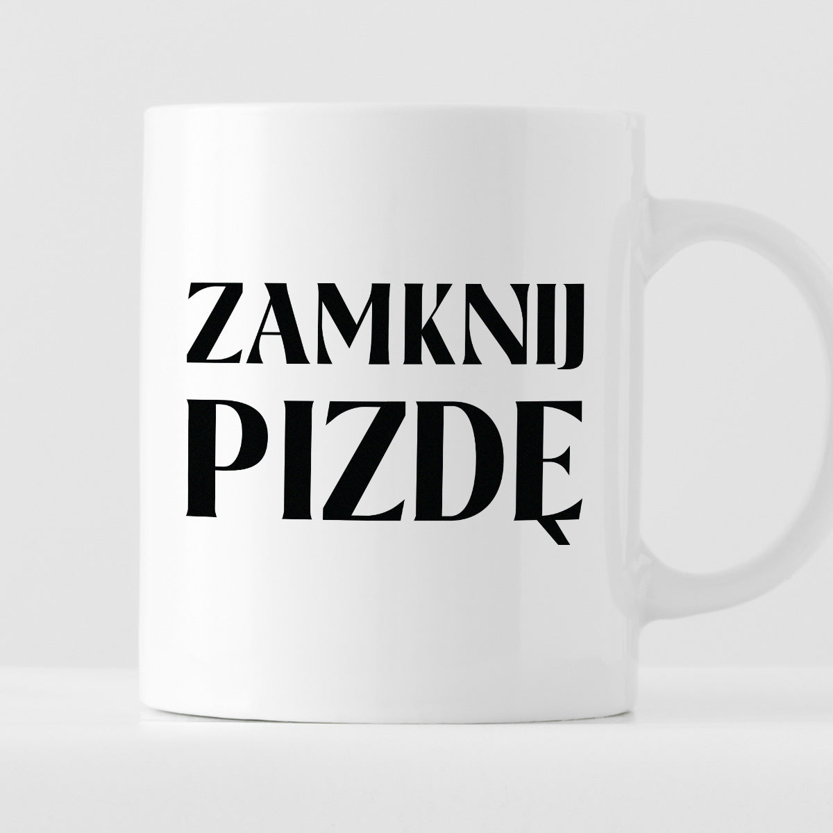 Kubek z nadrukiem "Zakmnij pizdę" 330 ml