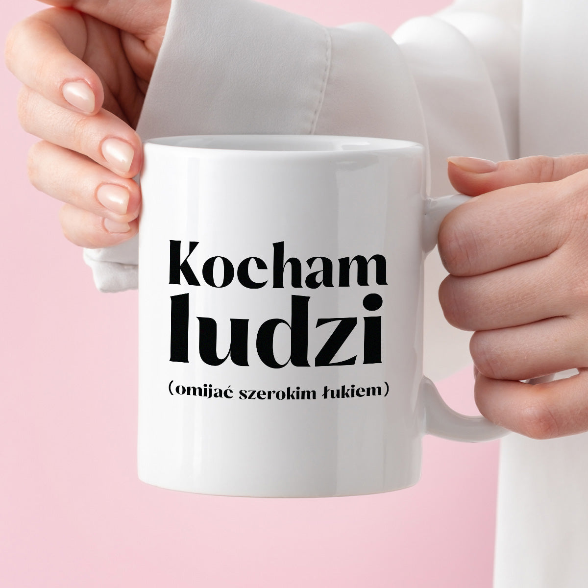 Kubek z nadrukiem "Kocham ludzi (omijać szerokim łukiem)"