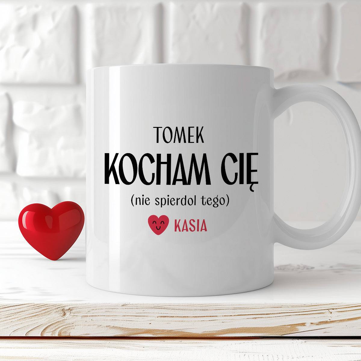 Kubek spersonalizowany z nadrukiem "Kocham Cię (nie spierdol tego)" [2