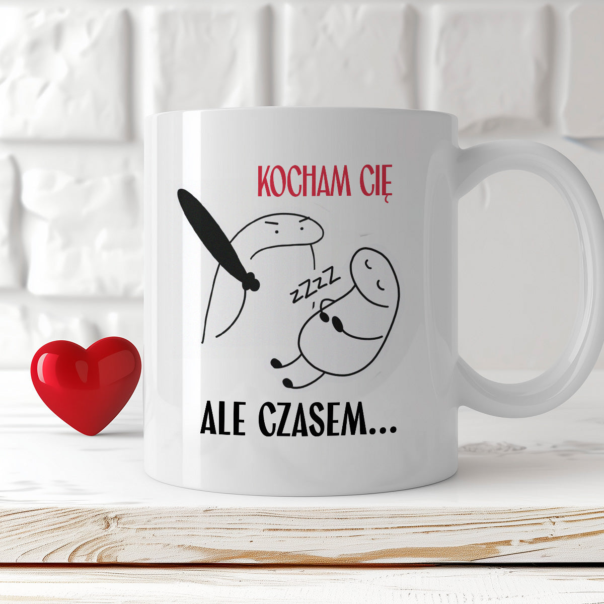 Kubek z nadrukiem "Kocham Cię, ale czasem..." - WALENTYNKI