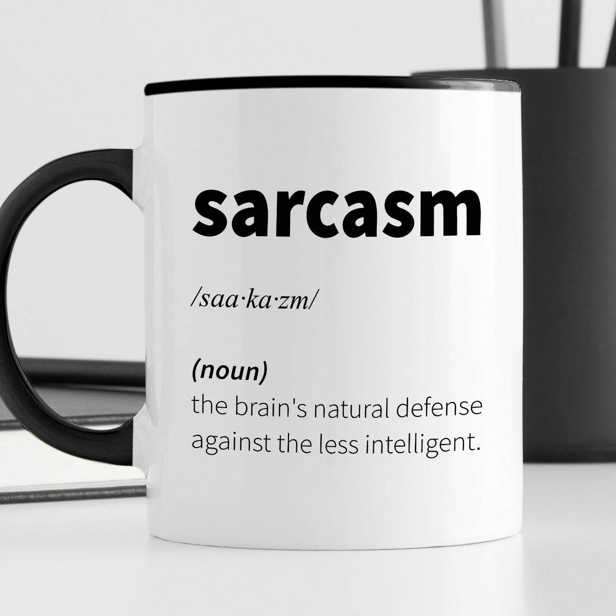 Kubek z nadrukiem "Sarcasm (noun) - vocabulary"