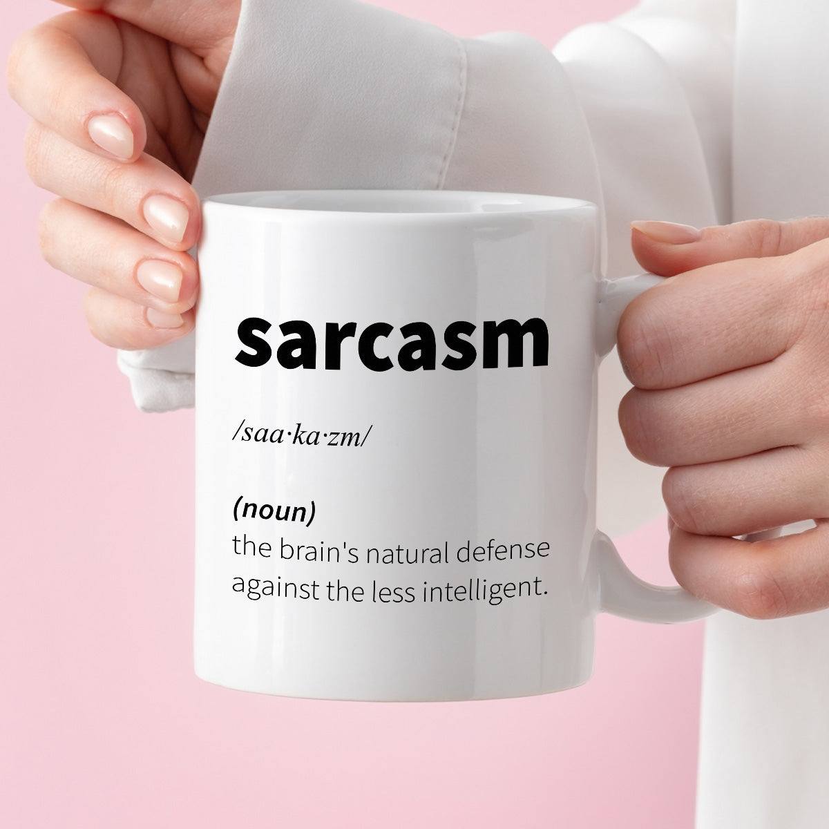 Kubek z nadrukiem "Sarcasm (noun) - vocabulary"