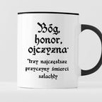 Kubek z nadrukiem "Bóg, honor, ojczyzna* *trzy najczęstsze przyczyny ś