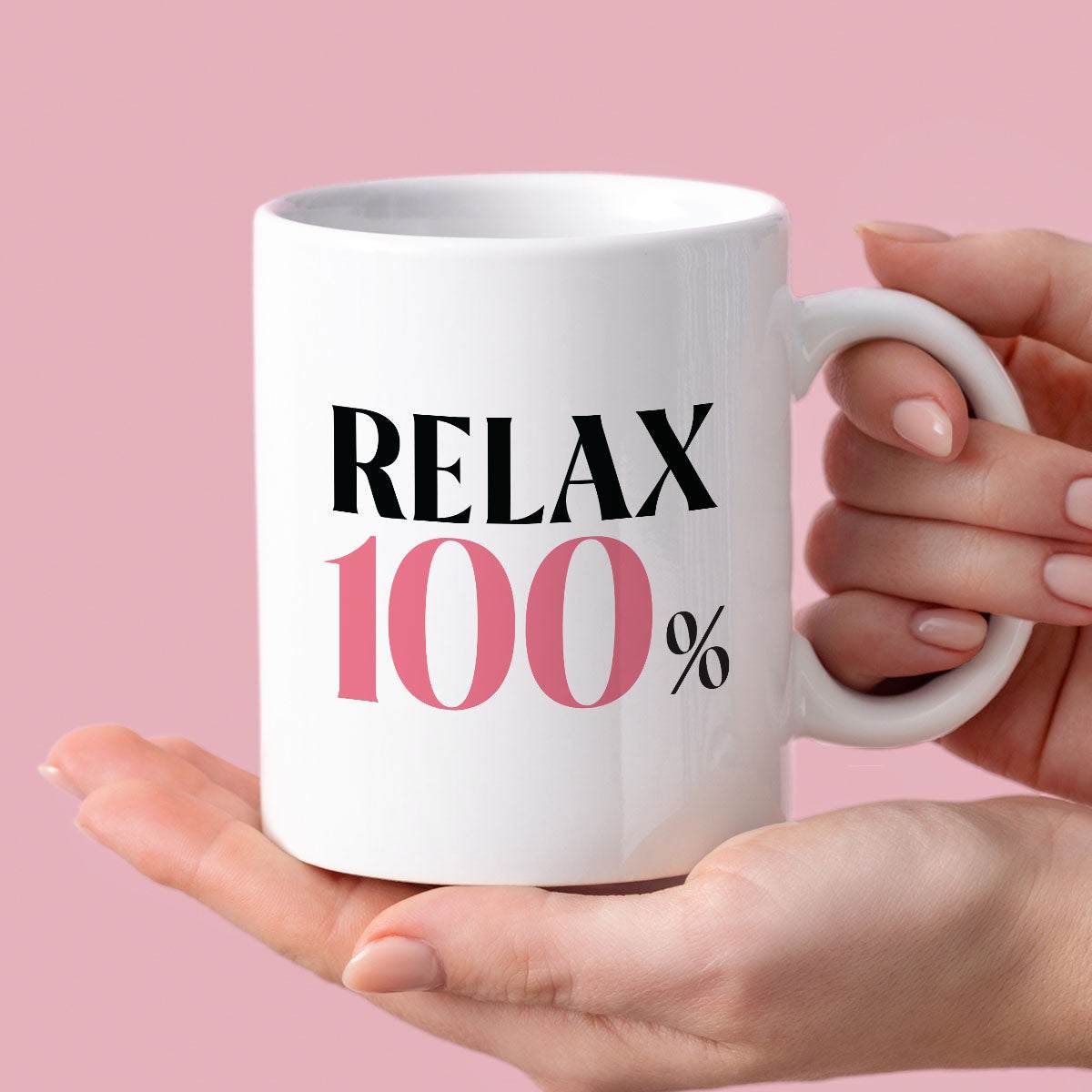 Kubek z nadrukiem "RELAX 100%"