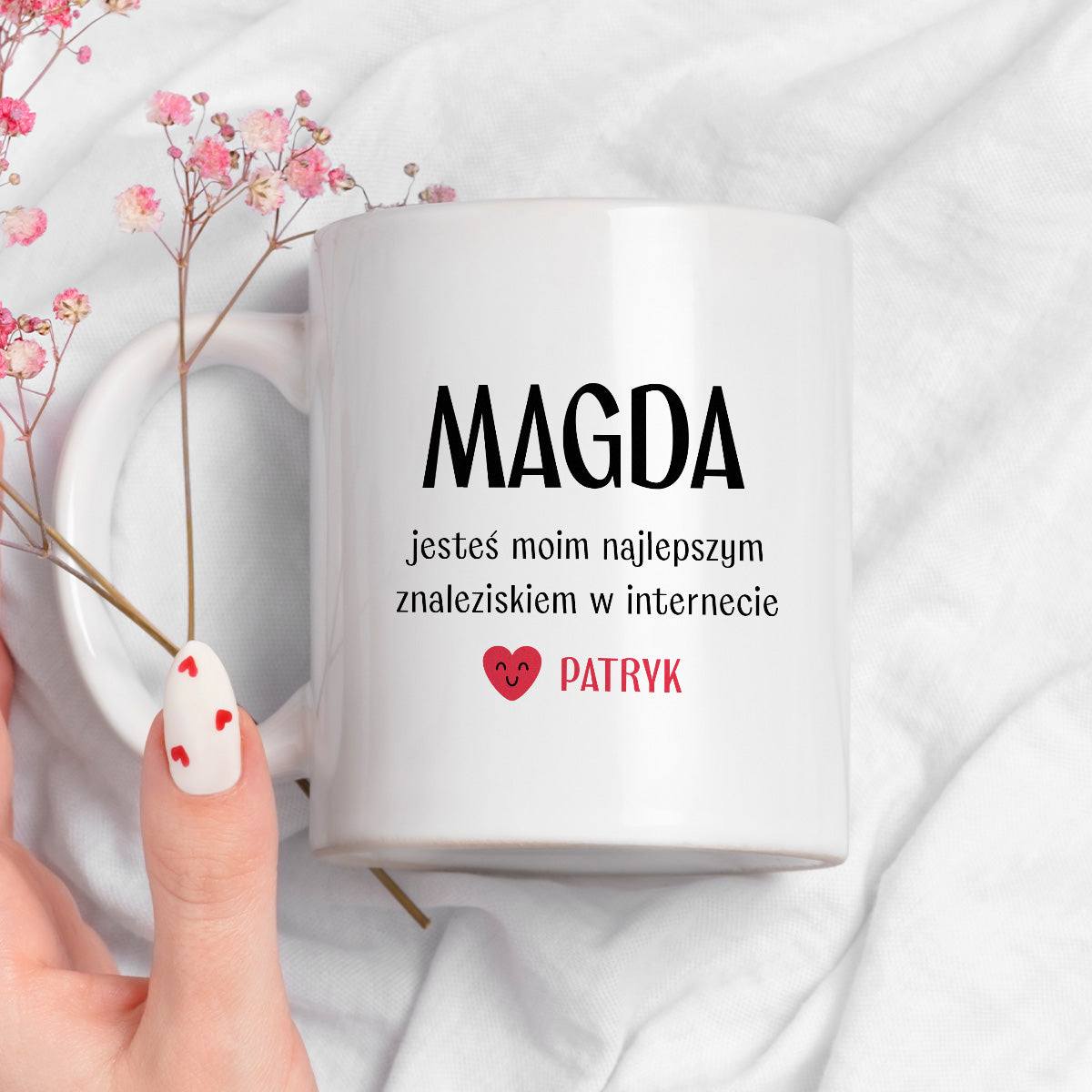 Kubek spersonalizowany z nadrukiem "Jesteś moim najlepszym znaleziskie