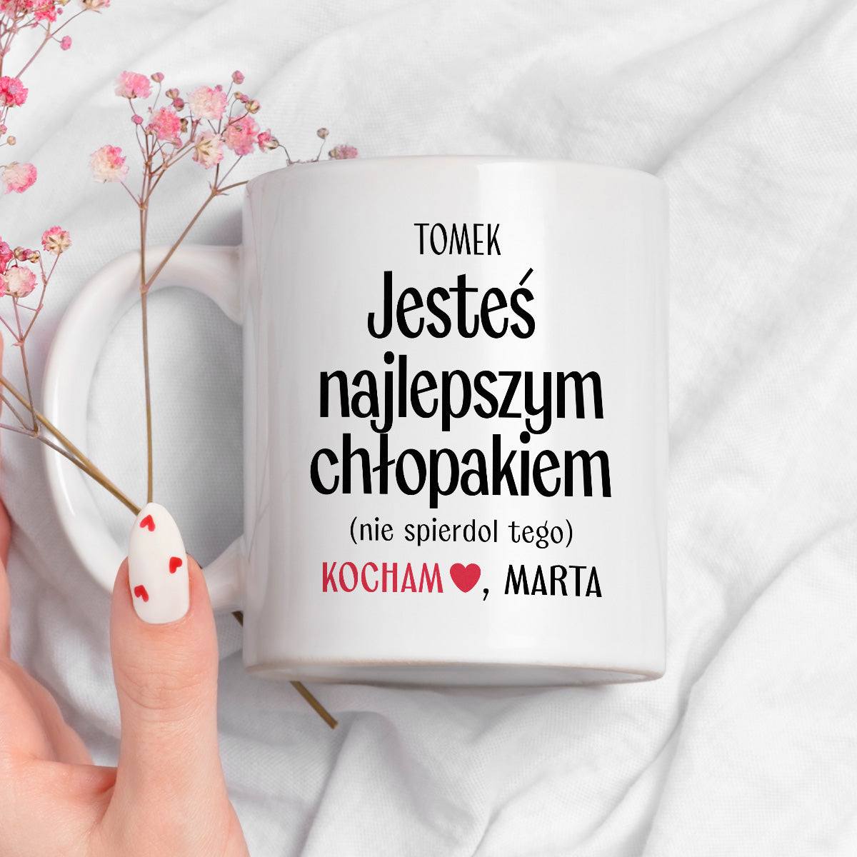 Kubek spersonalizowany z nadrukiem "Jesteś najlepszym chłopakiem (nie 