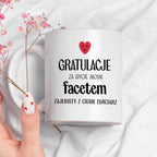 Kubek z nadrukiem "Gratulacje za bycie moim facetem - zajebisty z Cieb