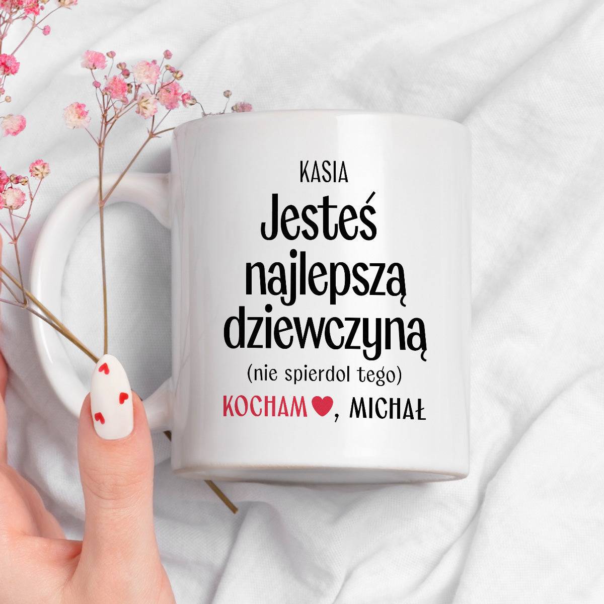 Kubek spersonalizowany z nadrukiem "Jesteś najlepszą dziewczyną (nie s