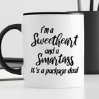 Kubek z nadrukiem "I’m a Sweetheart and a Smartass. It’s a package dea
