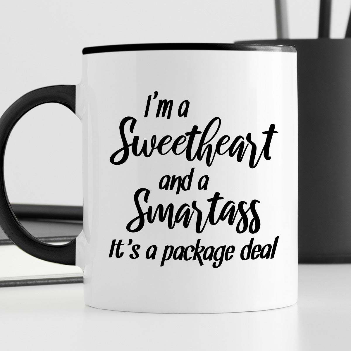Kubek z nadrukiem "I’m a Sweetheart and a Smartass. It’s a package dea
