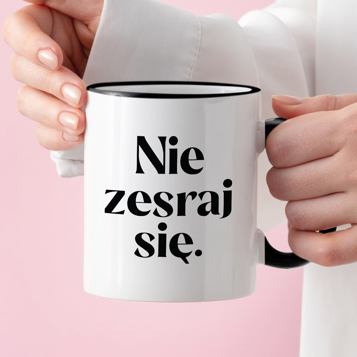 Kubek z nadrukiem "Nie zesraj się!" 330 ml