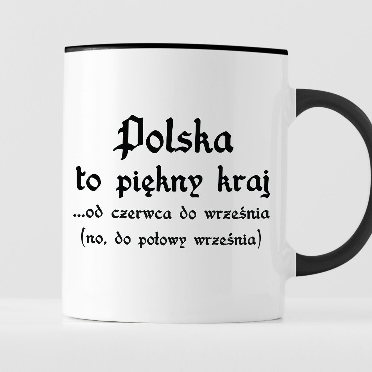 Kubek z nadrukiem "Polska to piękny kraj...od czerwca do września..."