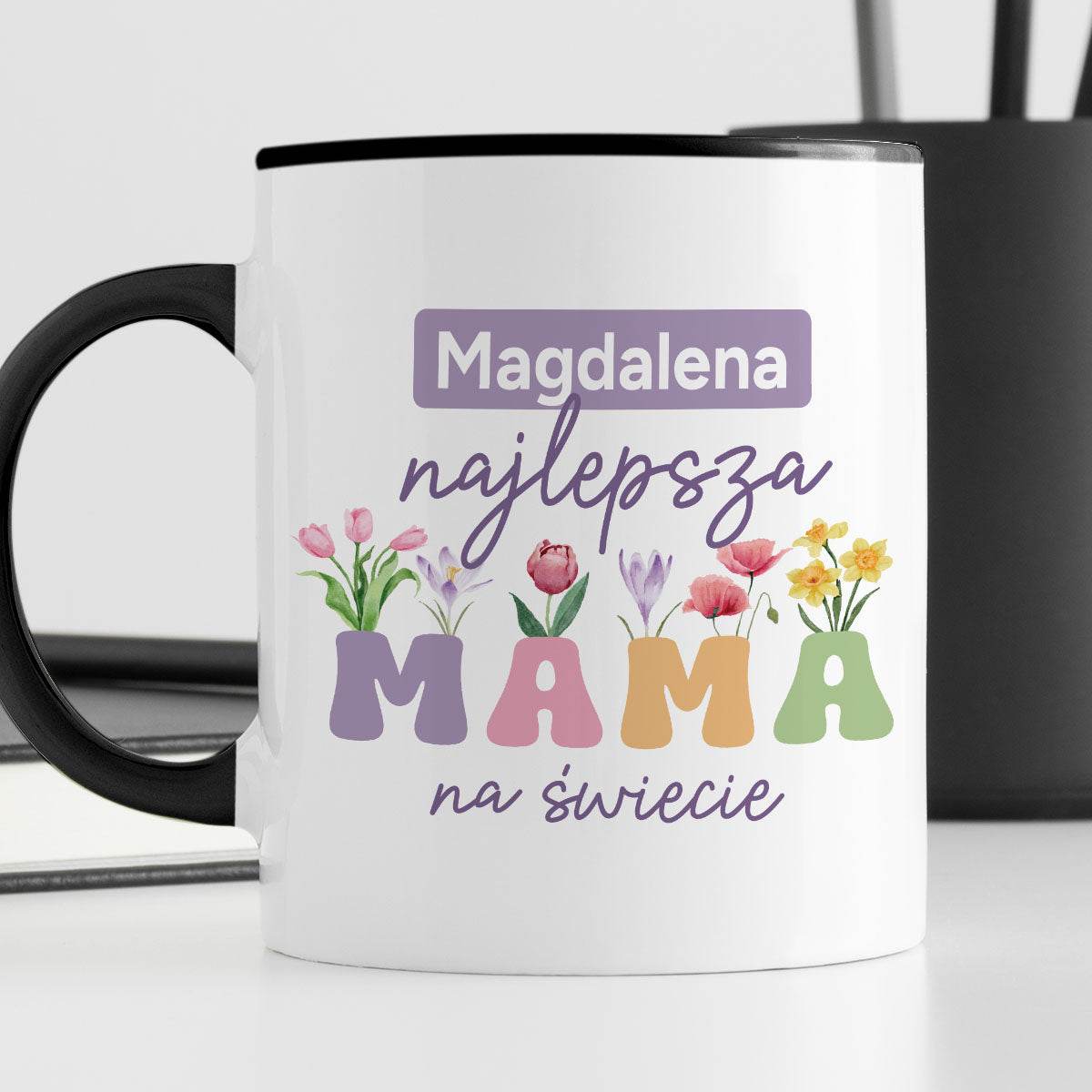 Kubek z nadrukiem "Najlepsza mama na świecie" z imieniem mamy, persona