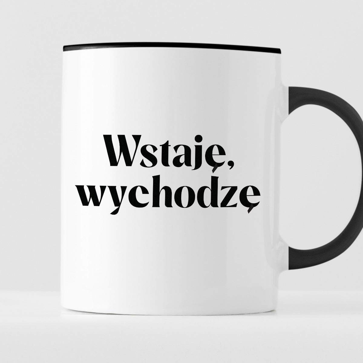 Kubek z nadrukiem "Wstaje, wychodzę" 330 ml