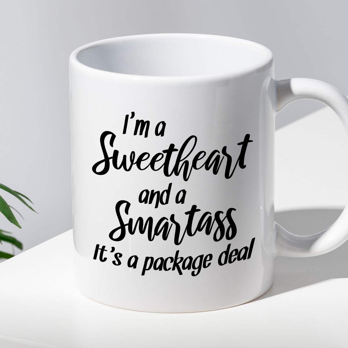 Kubek z nadrukiem "I’m a Sweetheart and a Smartass. It’s a package dea