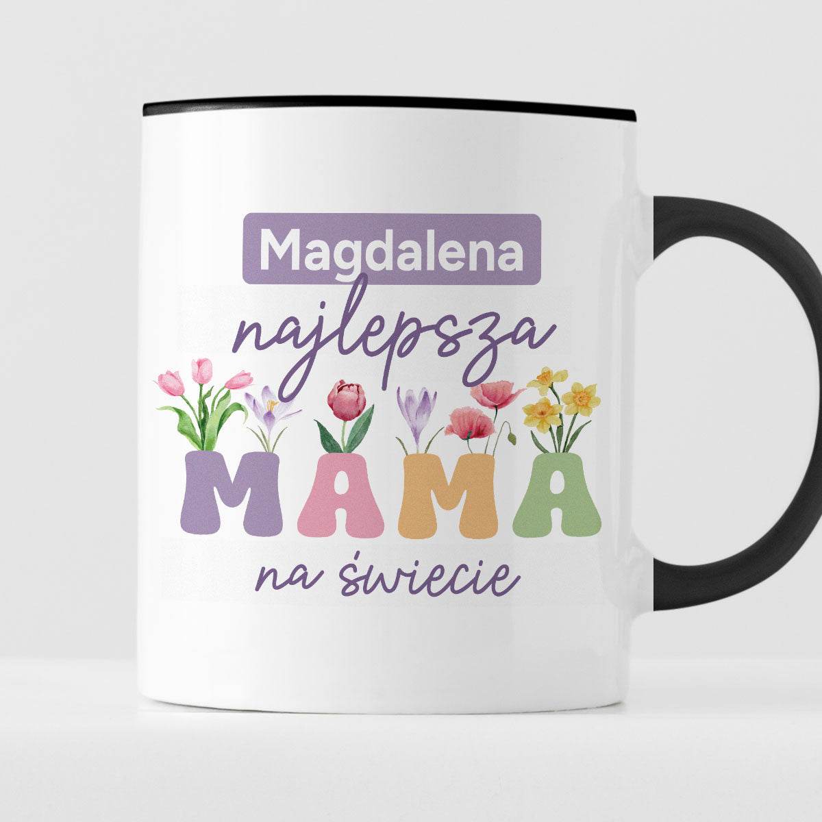 Kubek z nadrukiem "Najlepsza mama na świecie" z imieniem mamy, persona