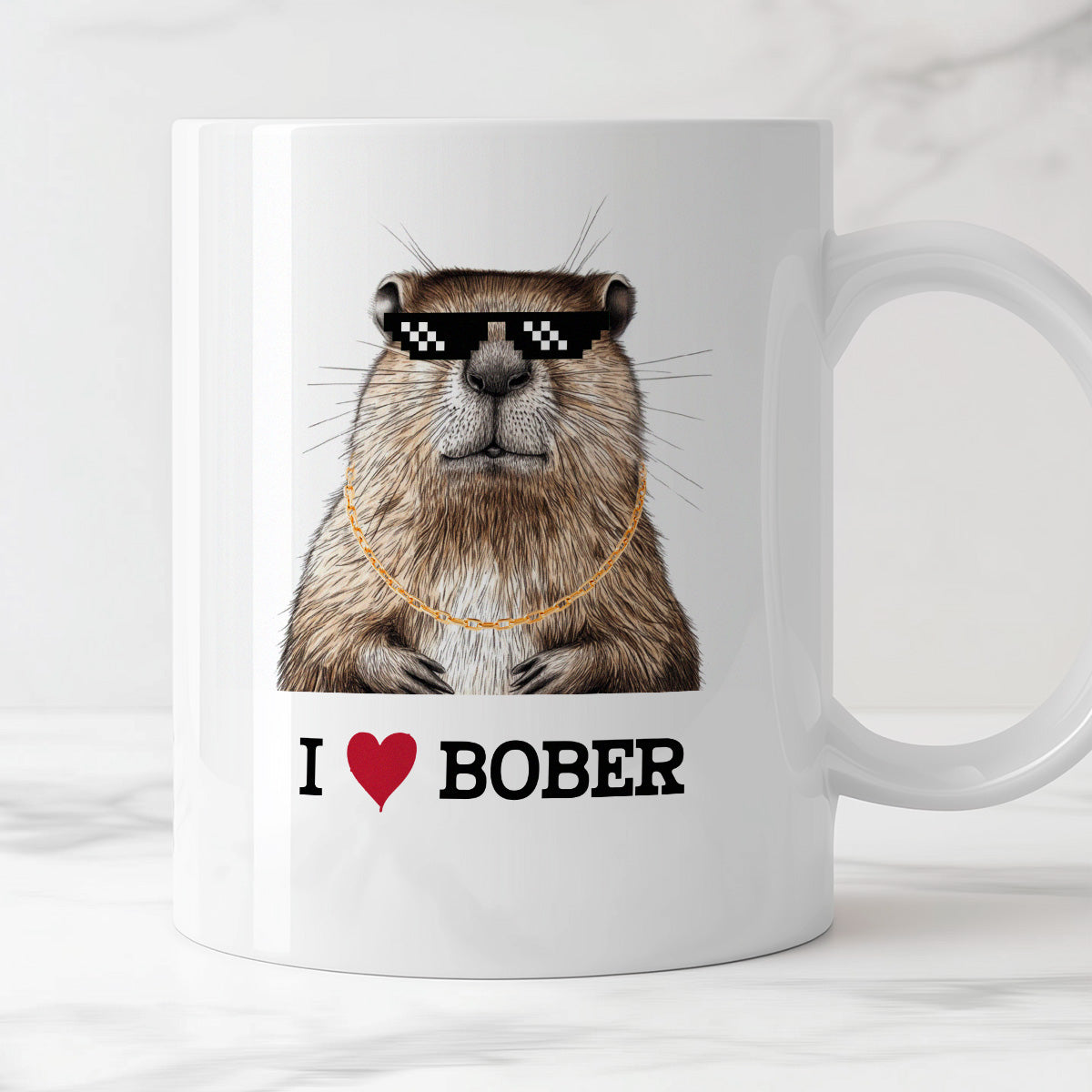 Kubek z nadrukiem "I love BOBER"