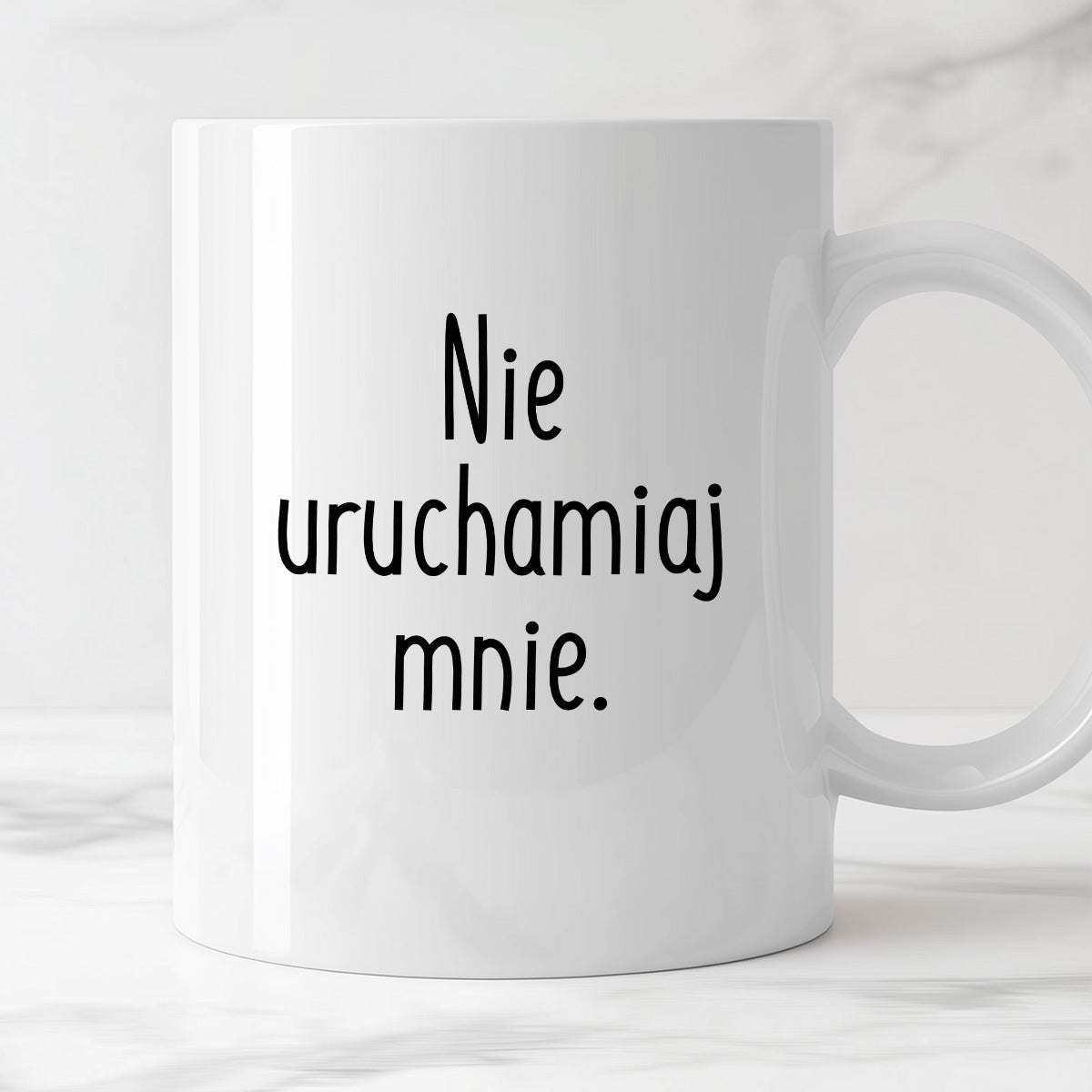 Kubek z nadrukiem "Nie uruchamiaj mnie" FB