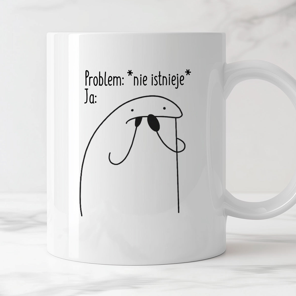 Kubek z nadrukiem "Problem: *nie istnieje* Ja:"