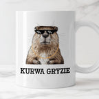 Kubek z nadrukiem "Kurwa gryzie"